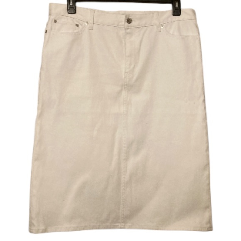 LAUREN Ralph Lauren White Denim Skirt